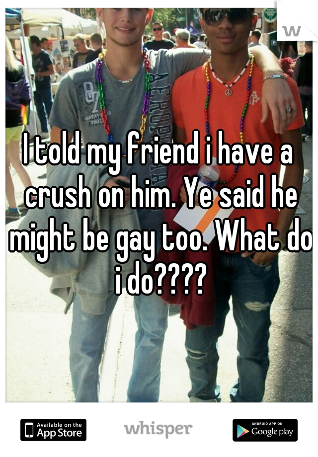 I told my friend i have a crush on him. Ye said he might be gay too. What do i do????