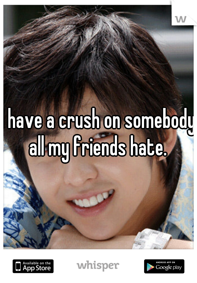 I have a crush on somebody all my friends hate. 