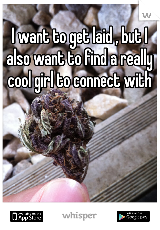 I want to get laid , but I also want to find a really cool girl to connect with