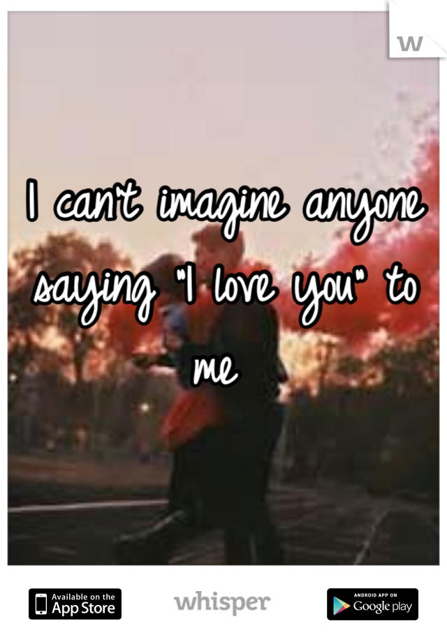 I can't imagine anyone saying "I love you" to me 