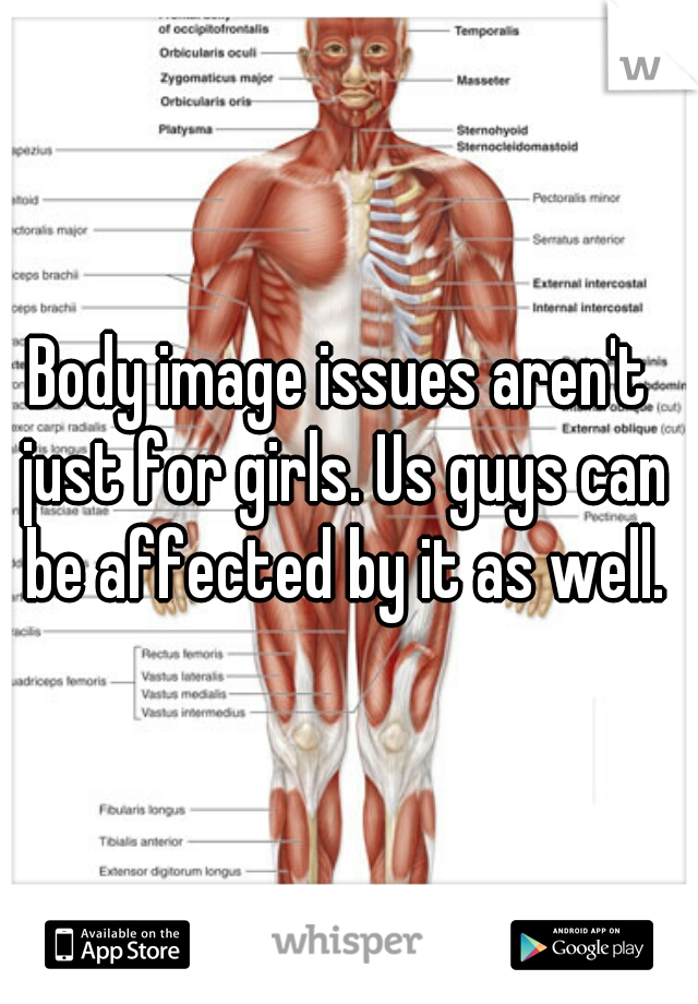 Body image issues aren't just for girls. Us guys can be affected by it as well.