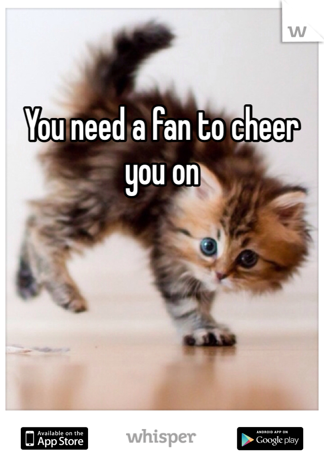 You need a fan to cheer you on 