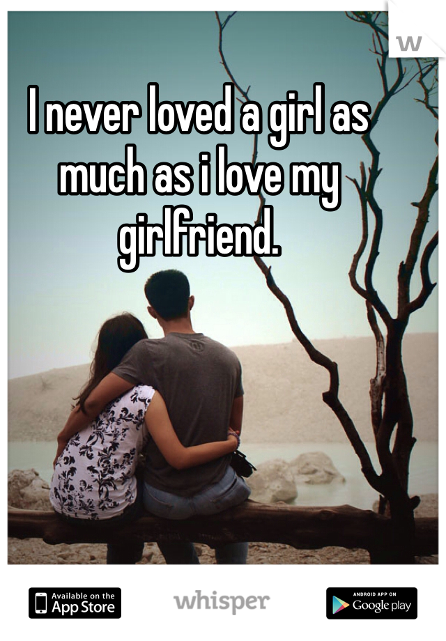 I never loved a girl as much as i love my girlfriend. 