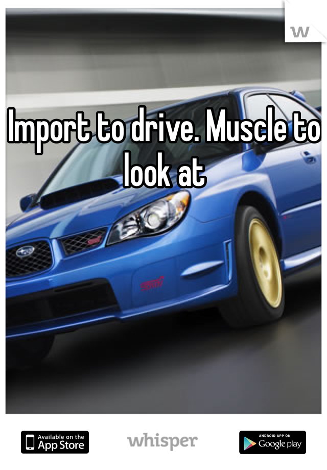 Import to drive. Muscle to look at