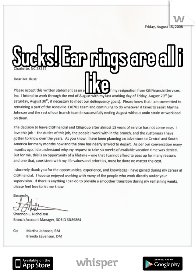 Sucks! Ear rings are all i like