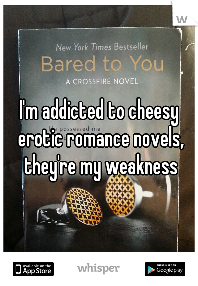 I'm addicted to cheesy erotic romance novels, they're my weakness