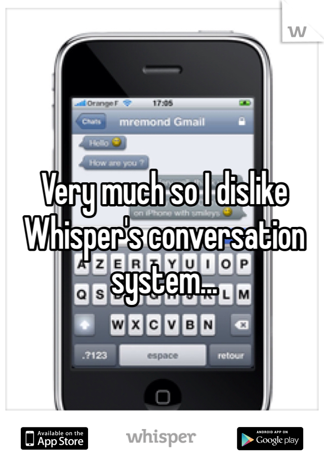 Very much so I dislike Whisper's conversation system...