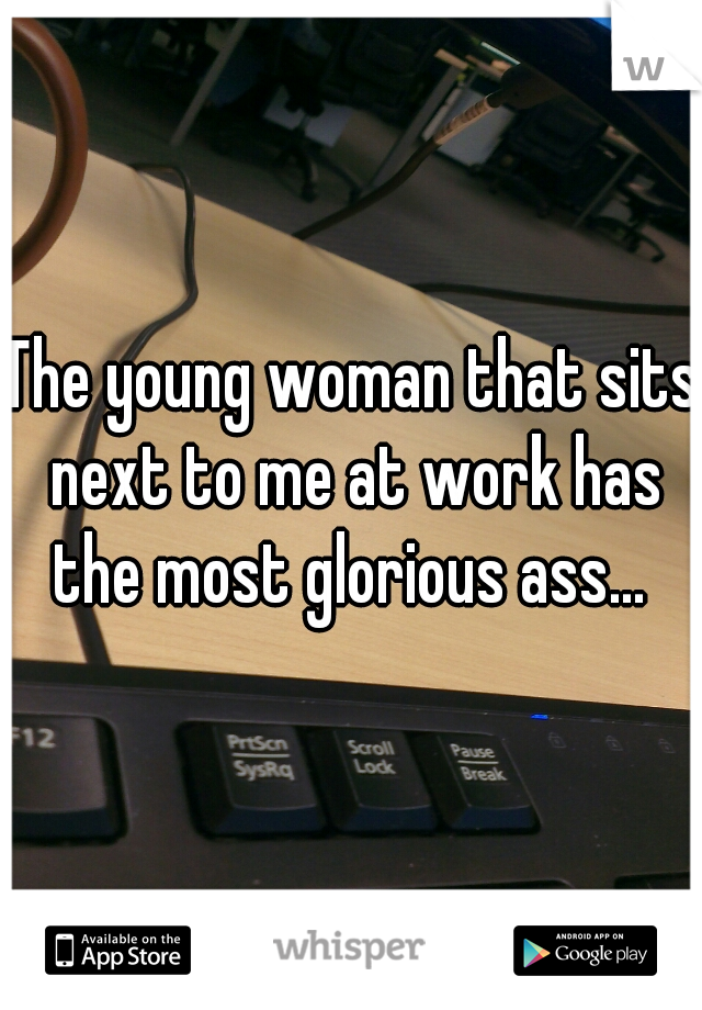 The young woman that sits next to me at work has the most glorious ass... 