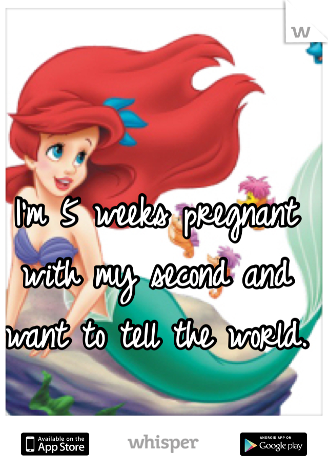 I'm 5 weeks pregnant with my second and want to tell the world.