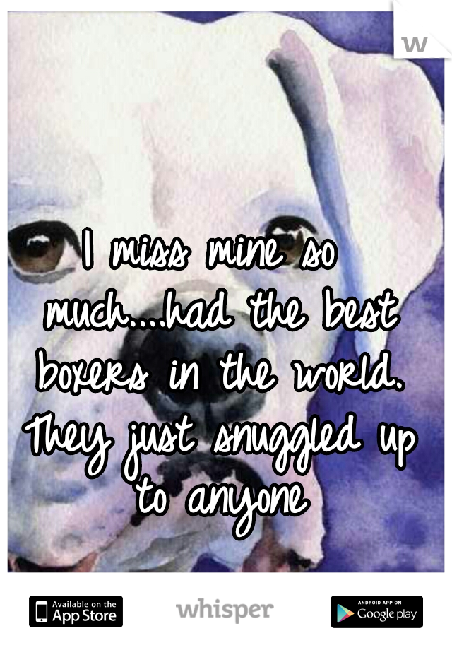 I miss mine so much....had the best boxers in the world. They just snuggled up to anyone