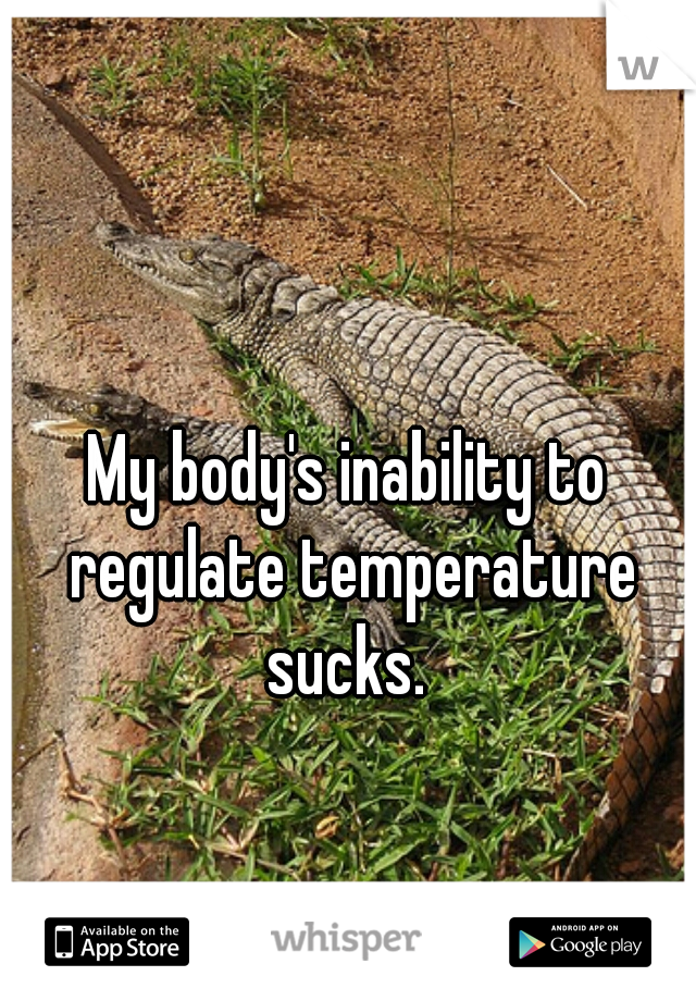My body's inability to regulate temperature sucks. 