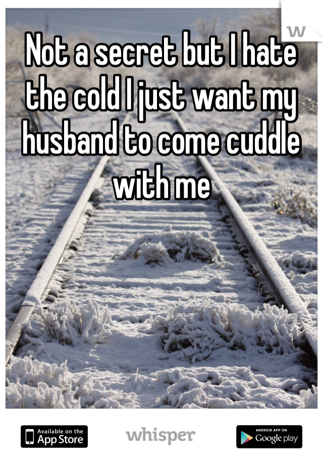 Not a secret but I hate the cold I just want my husband to come cuddle with me 