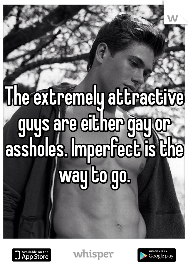 The extremely attractive guys are either gay or assholes. Imperfect is the way to go. 
