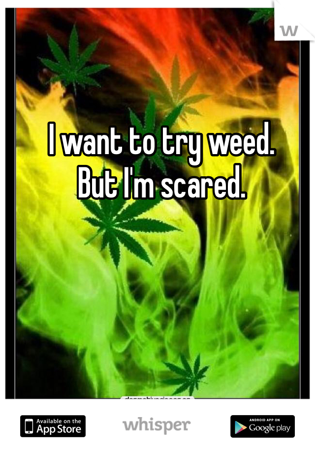 I want to try weed.
But I'm scared. 
