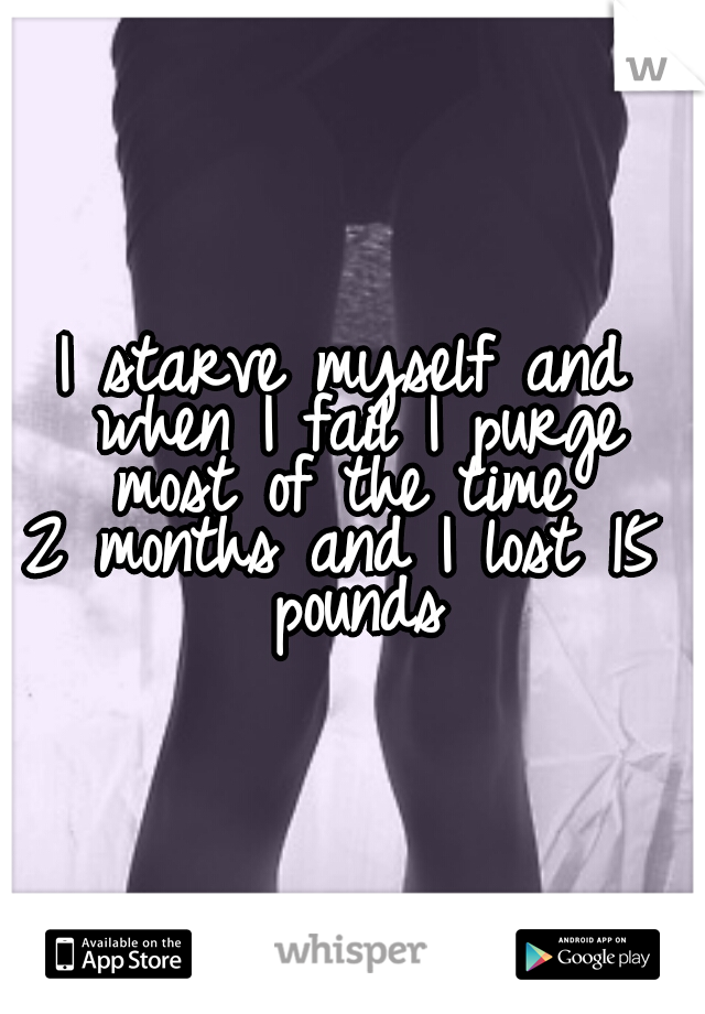 I starve myself and when I fail I purge most of the time 

2 months and I lost 15 pounds
 
