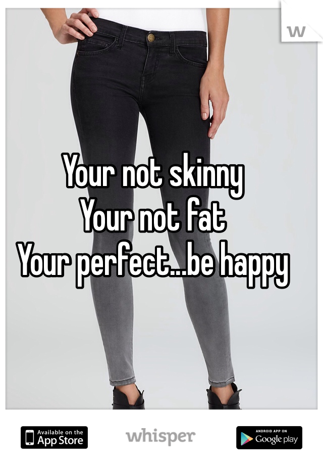 Your not skinny
Your not fat
Your perfect...be happy