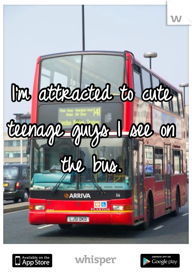 I'm attracted to cute teenage guys I see on the bus. 