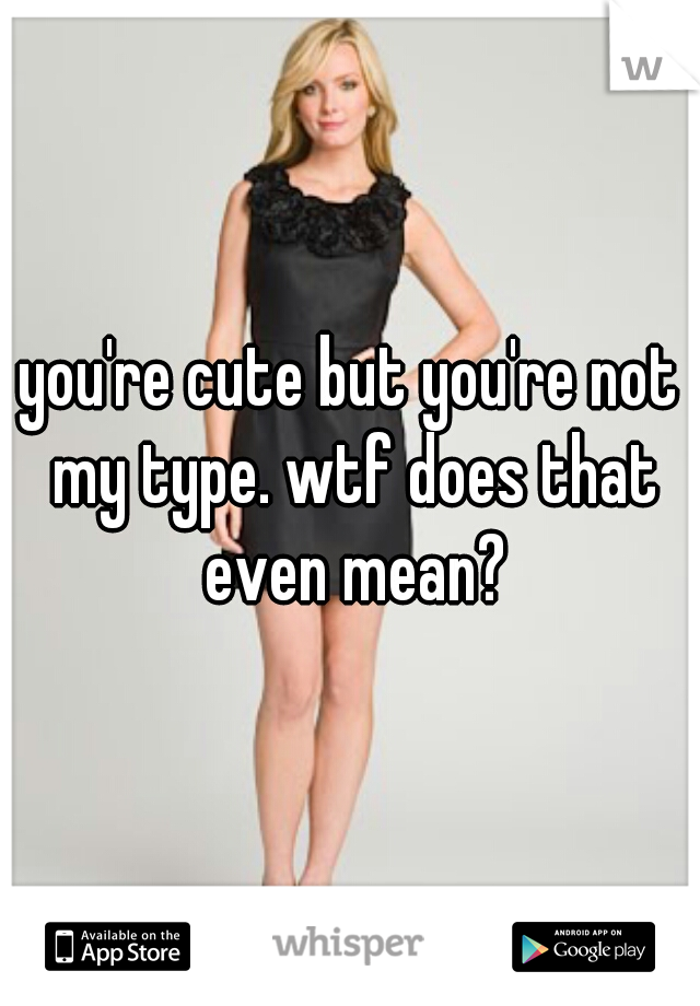 you're cute but you're not my type. wtf does that even mean?
