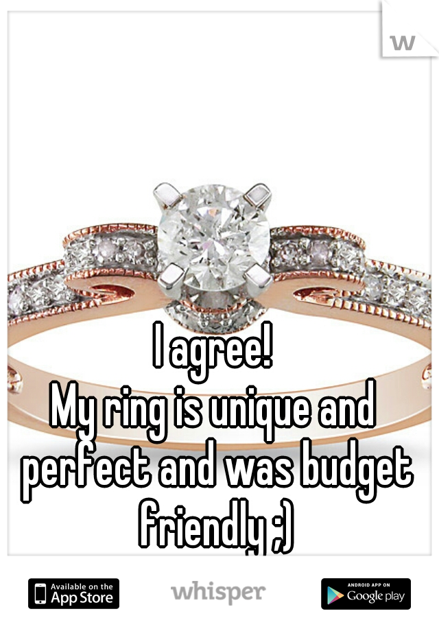 I agree!



My ring is unique and perfect and was budget friendly ;)