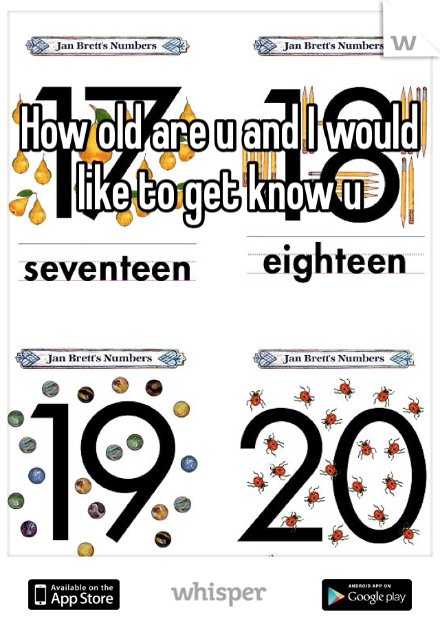 How old are u and I would like to get know u