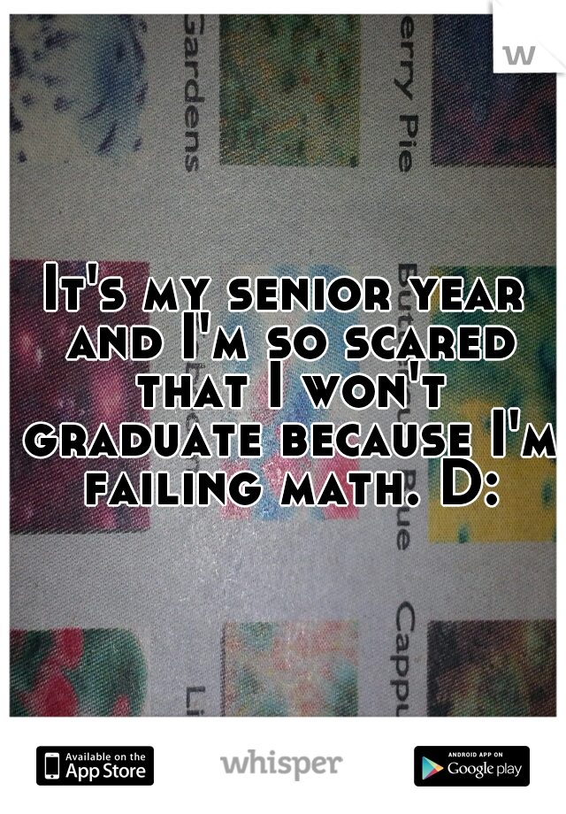 It's my senior year and I'm so scared that I won't graduate because I'm failing math. D: