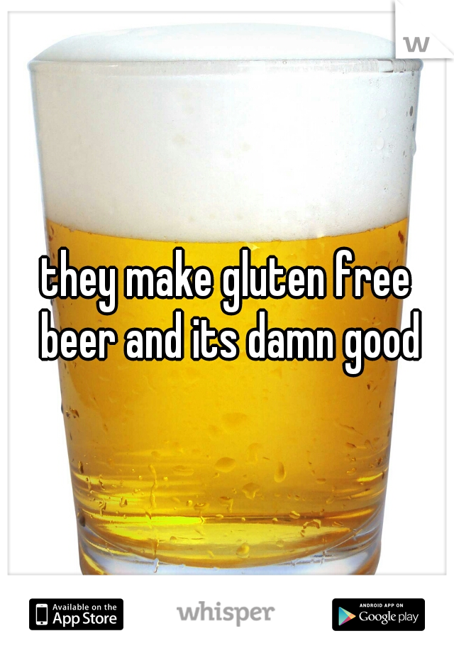 they make gluten free beer and its damn good