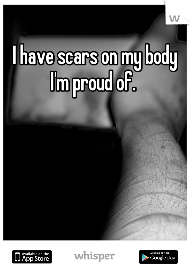 I have scars on my body I'm proud of. 