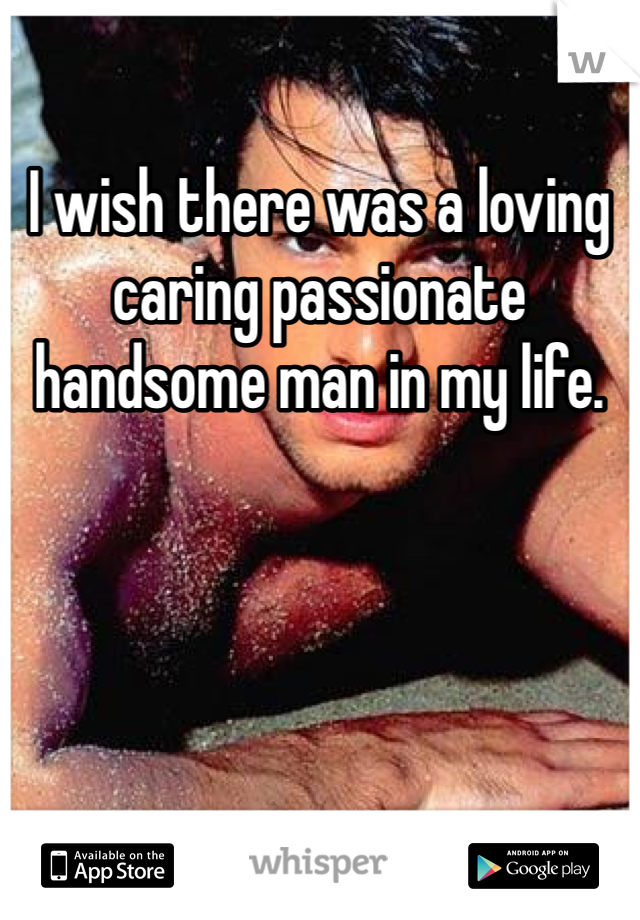 I wish there was a loving caring passionate handsome man in my life.