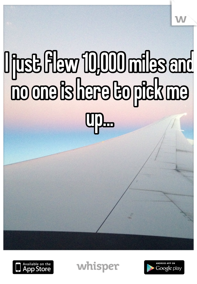 I just flew 10,000 miles and no one is here to pick me up...