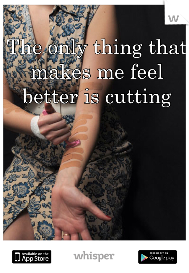 The only thing that makes me feel better is cutting 
