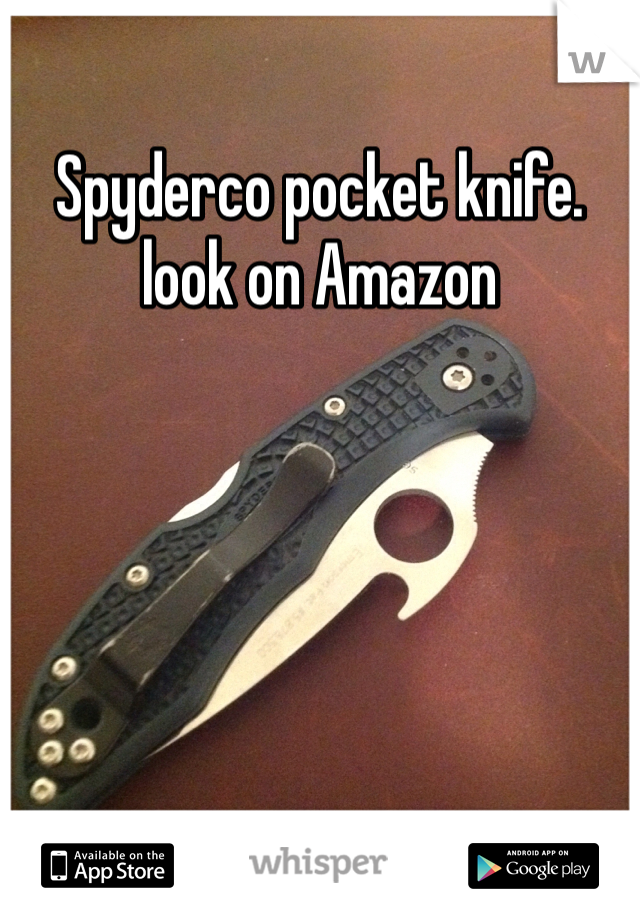 Spyderco pocket knife. look on Amazon 