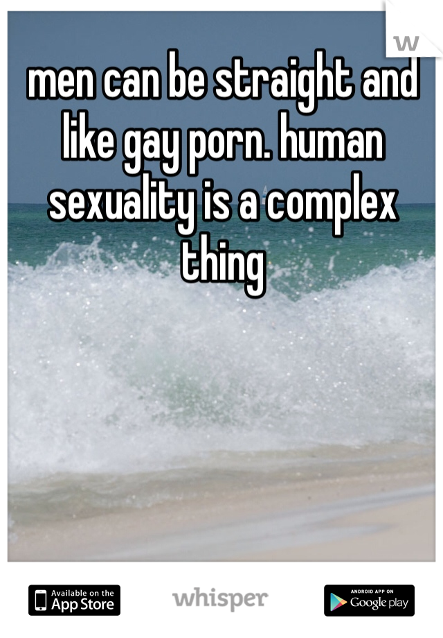 men can be straight and like gay porn. human sexuality is a complex thing