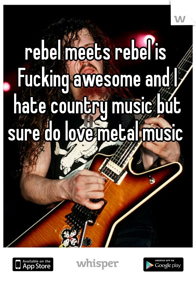rebel meets rebel is Fucking awesome and I hate country music but sure do love metal music 