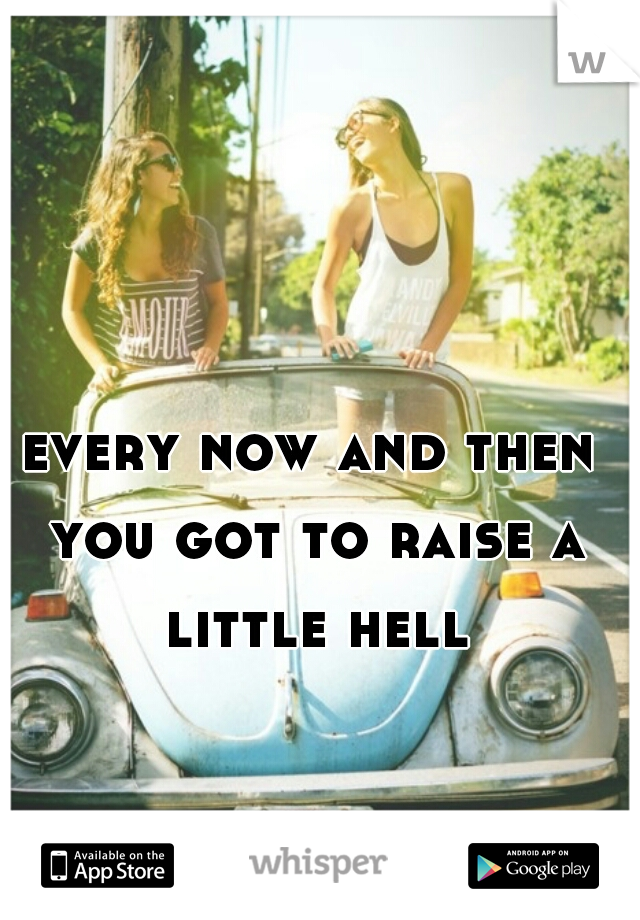 every now and then you got to raise a little hell