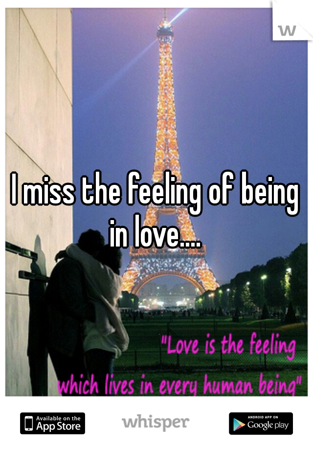 I miss the feeling of being in love.... 