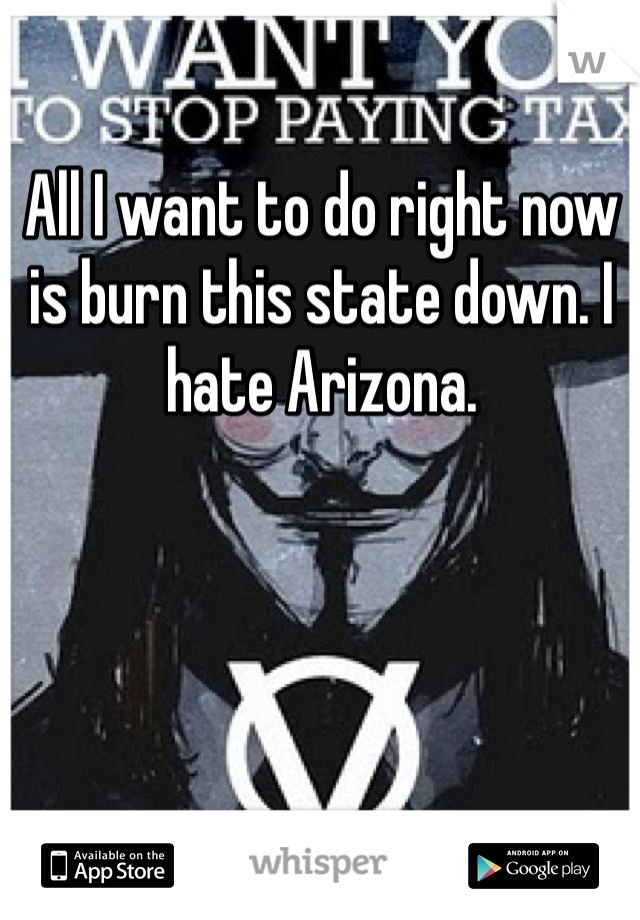 All I want to do right now is burn this state down. I hate Arizona.
