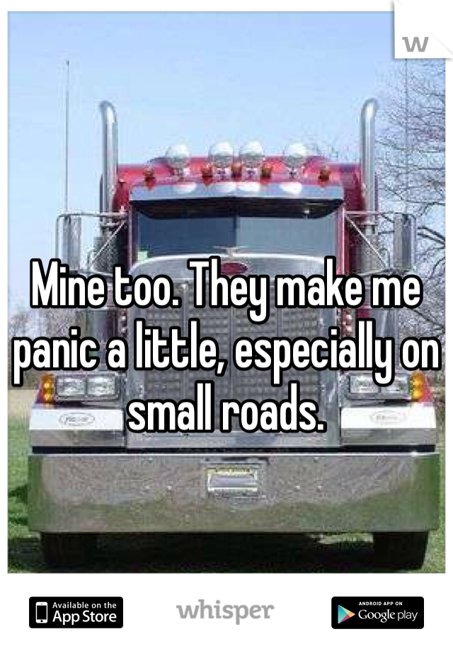 Mine too. They make me panic a little, especially on small roads.