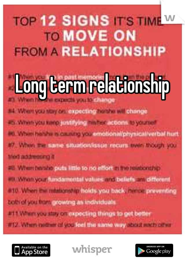 Long term relationship