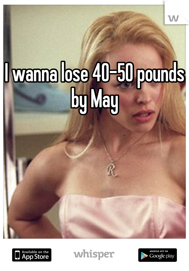 I wanna lose 40-50 pounds by May