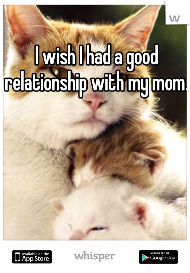 I wish I had a good relationship with my mom. 