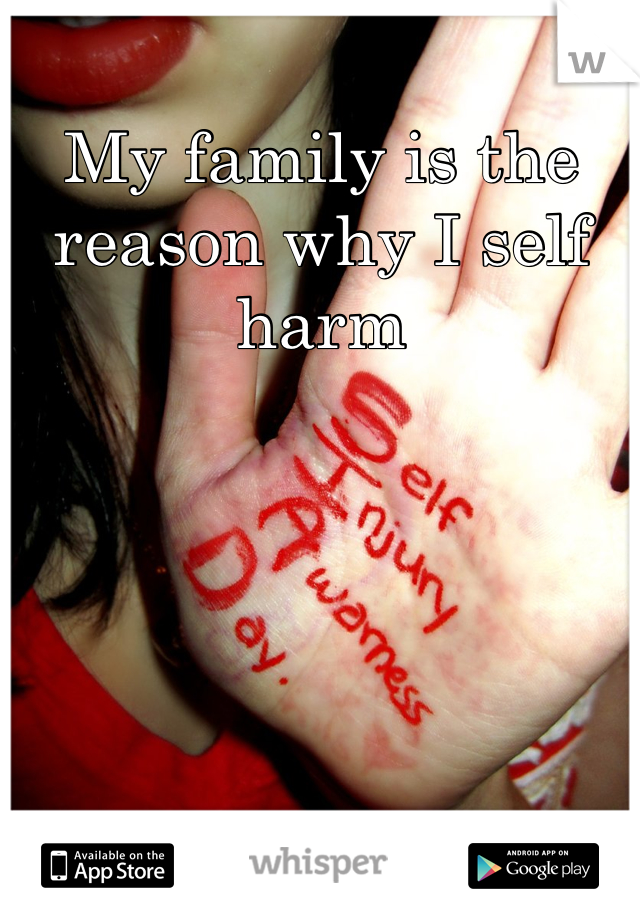 My family is the reason why I self harm
