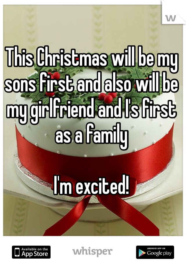 This Christmas will be my sons first and also will be my girlfriend and I's first as a family

I'm excited!