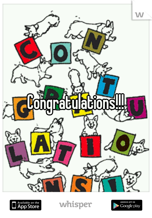 Congratulations!!!