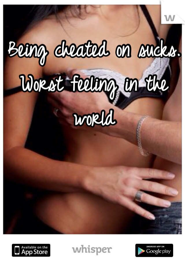 Being cheated on sucks. Worst feeling in the world