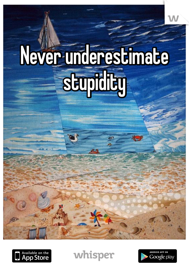 Never underestimate stupidity