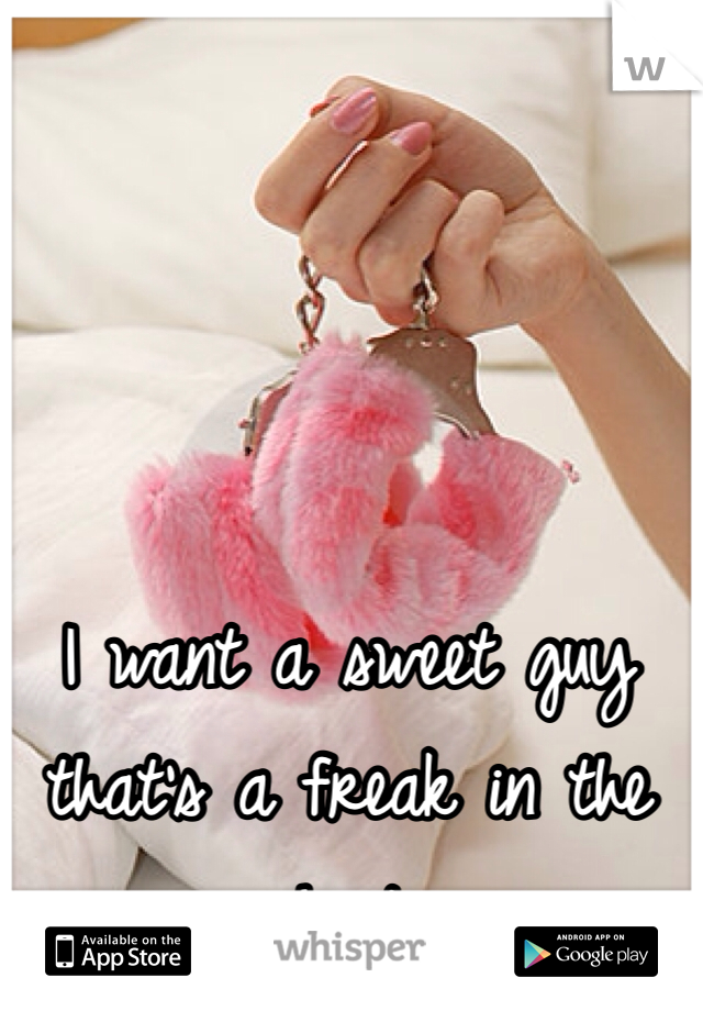 I want a sweet guy that's a freak in the sheets