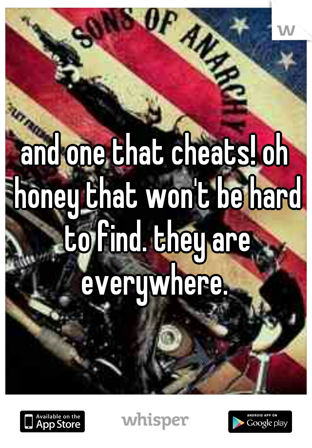and one that cheats! oh honey that won't be hard to find. they are everywhere. 