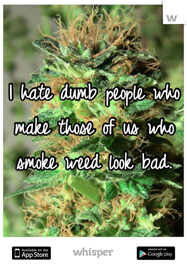 I hate dumb people who make those of us who smoke weed look bad. 