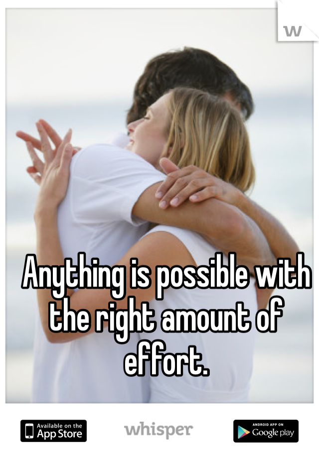 Anything is possible with the right amount of effort. 