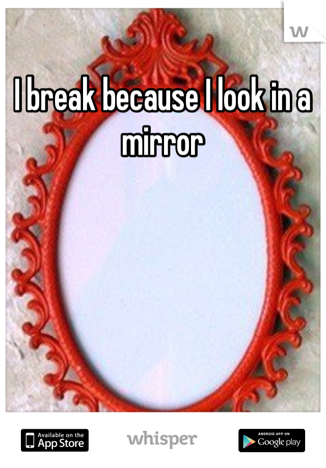 I break because I look in a mirror